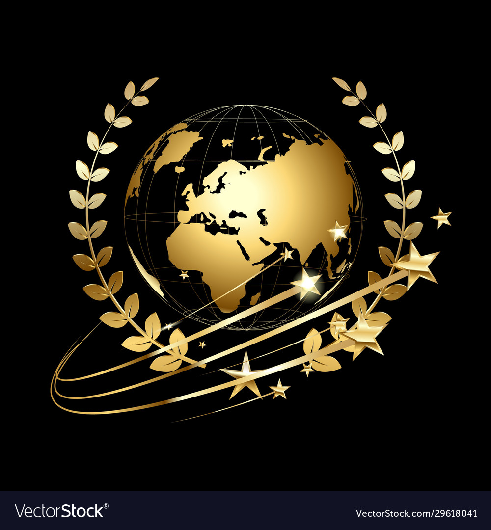 Gold globe Royalty Free Vector Image VectorStock