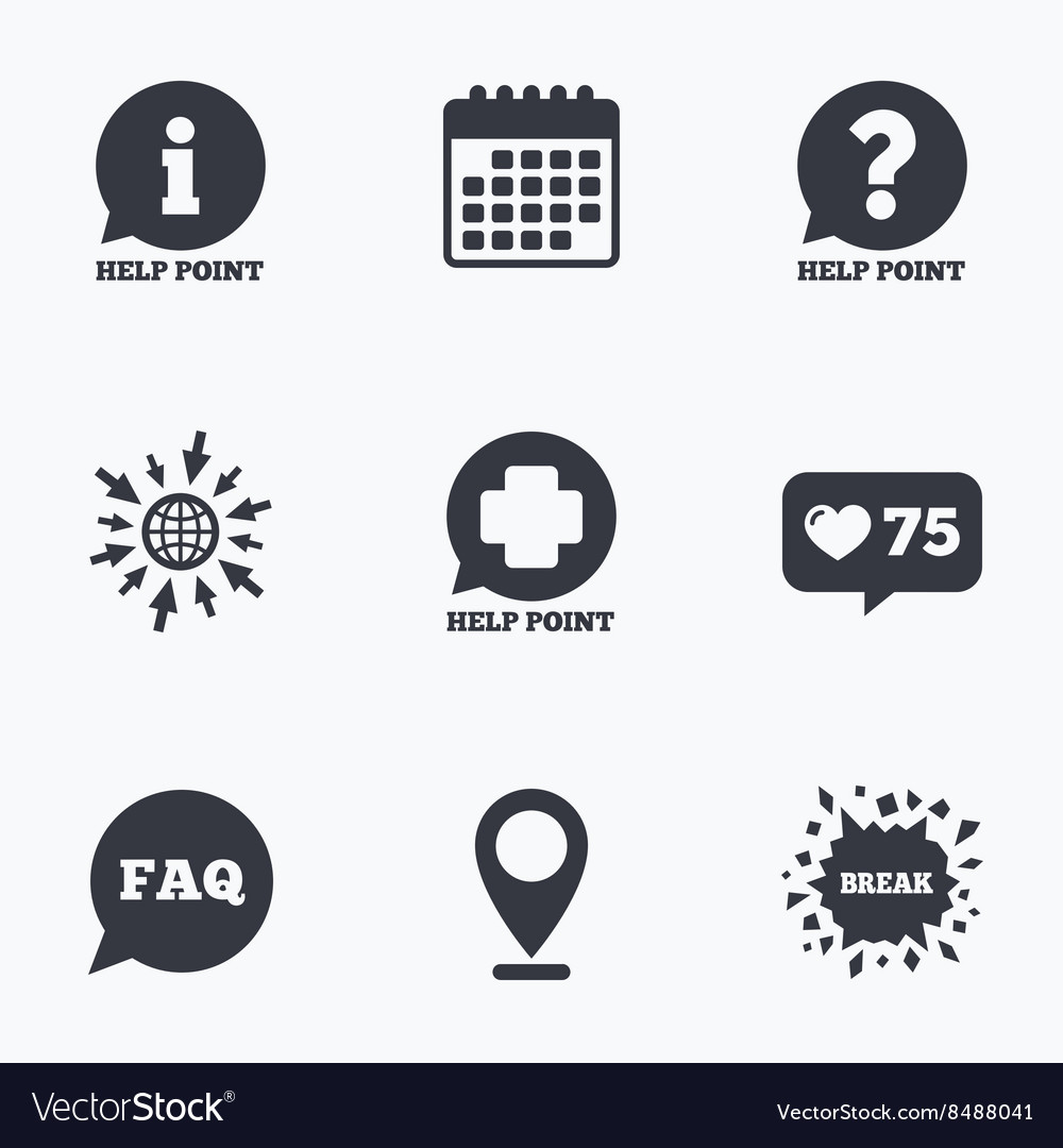 Help point icons question information symbol