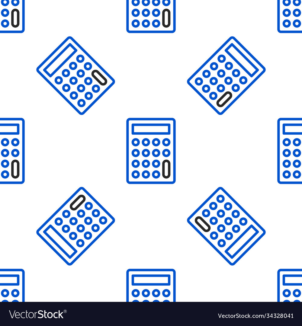 Line calculator icon isolated seamless pattern vector image Line calculator icon isolated seamless pattern