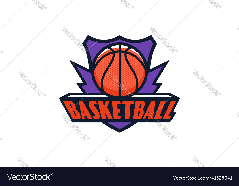 Logo Emblem Of Basketball Colorful Royalty Free Vector Image