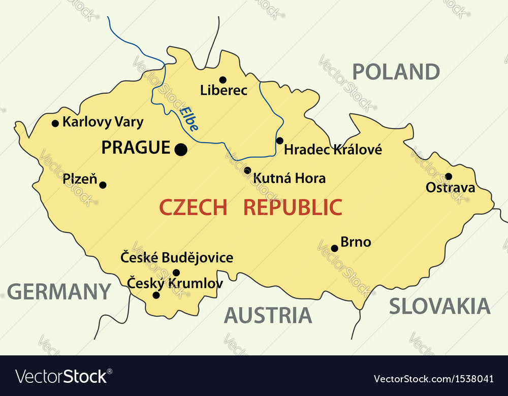 Map Czech Republic Royalty Free Vector Image