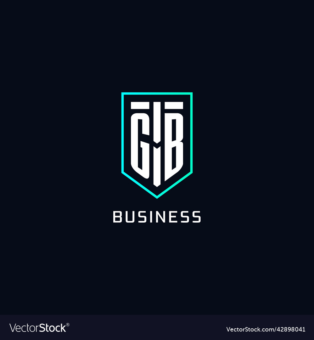 Monogram gb logo shield shape geometric style