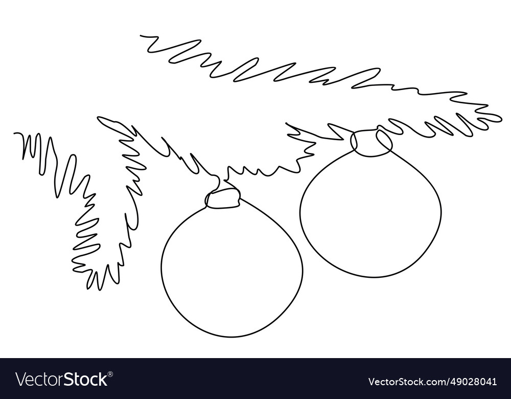 One line of a fir tree branch Vector Image One line of a fir tree branch