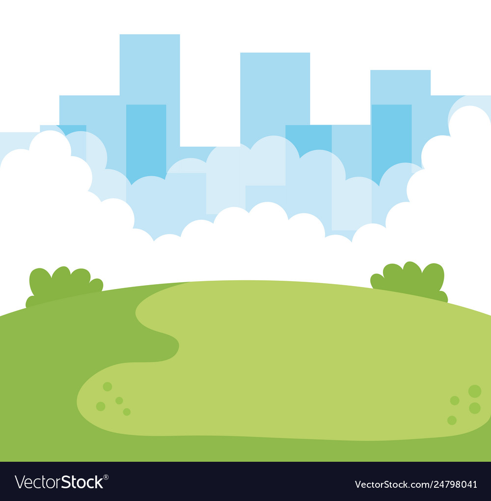 Park mit Stadtlandschaft Hintergrund