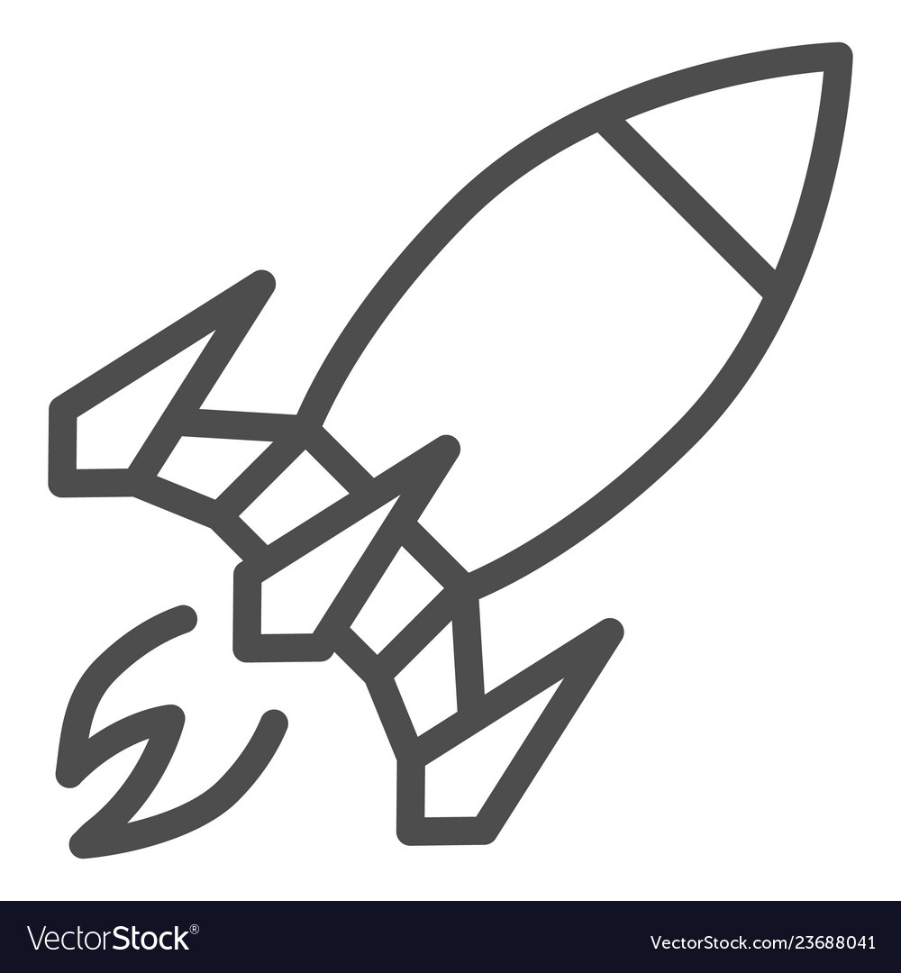 Rocket line icon spaceship vector image Rocket line icon spaceship