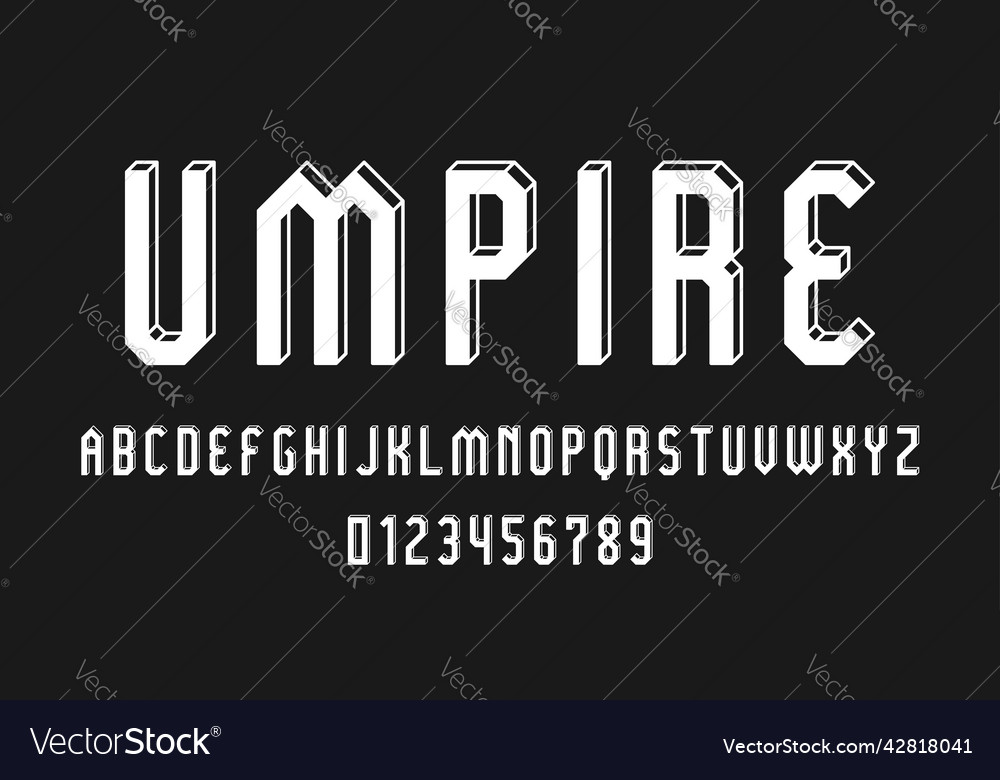Set of alphabets font letters and numbers vector image Set of alphabets font letters and numbers