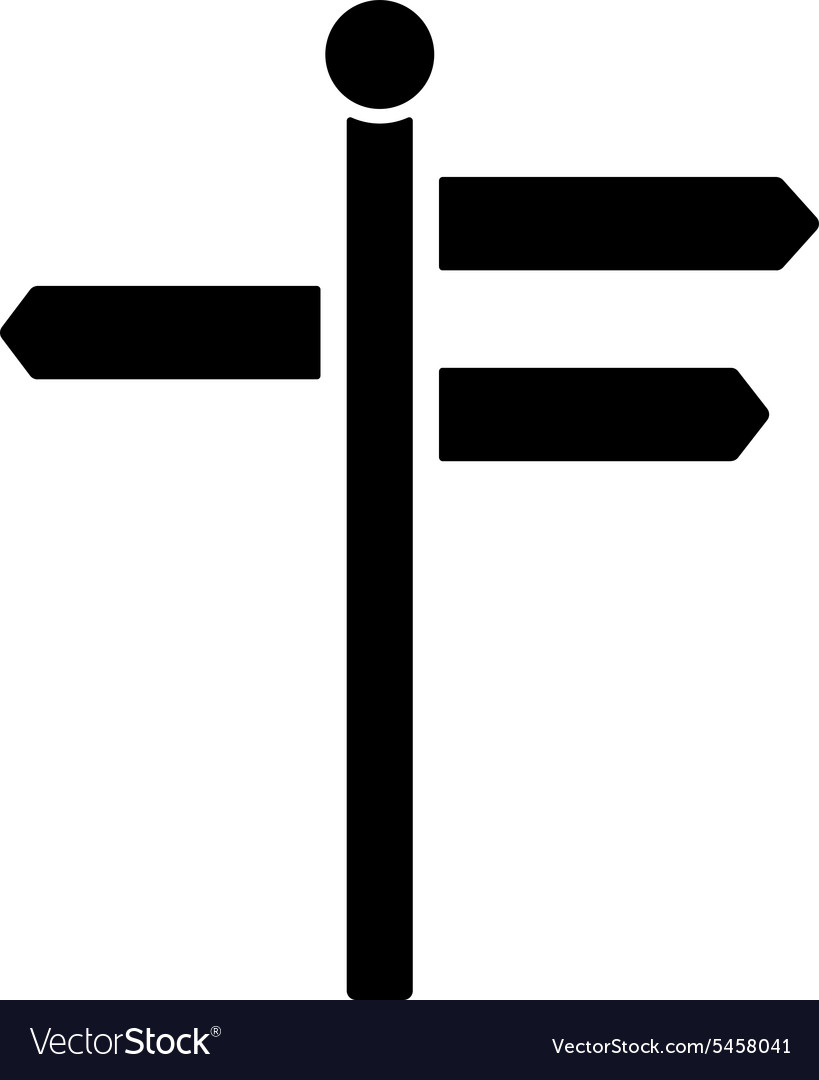 Signpost icon pointer symbol flat