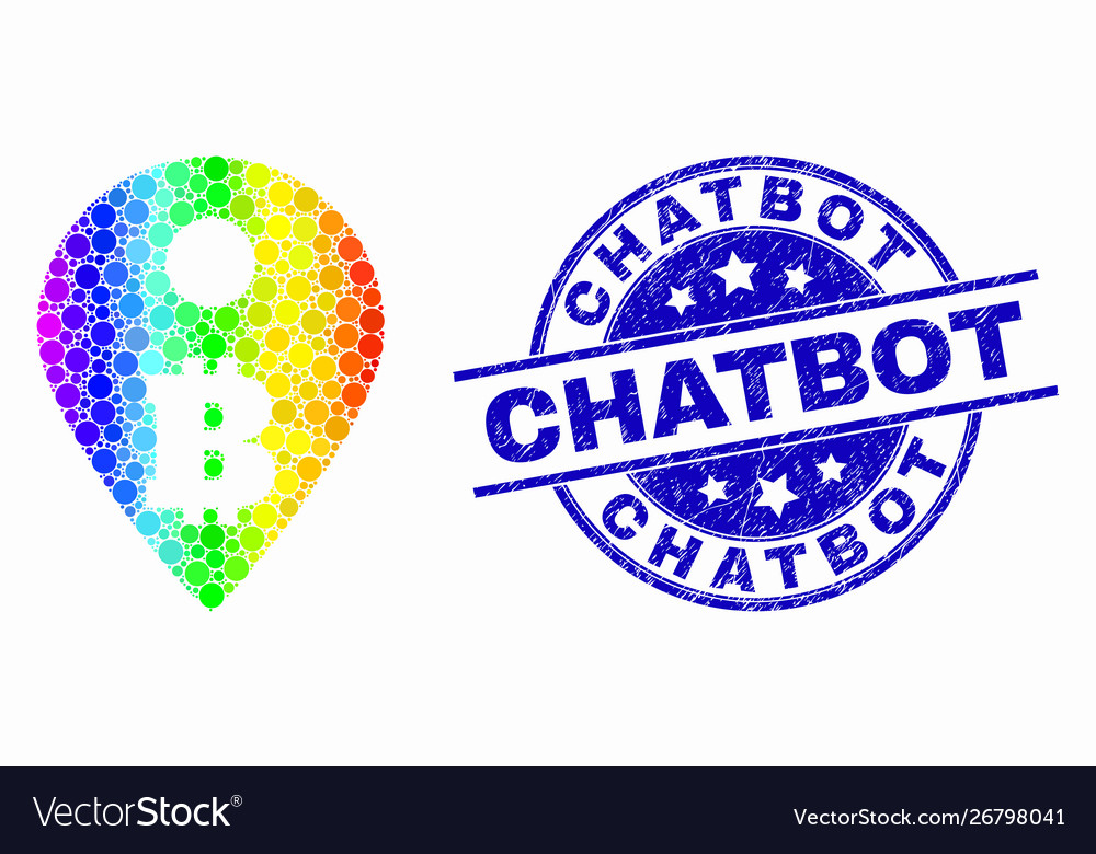 Spectral pixel bitcoin map marker icon vector image Spectral pixel bitcoin map marker icon
