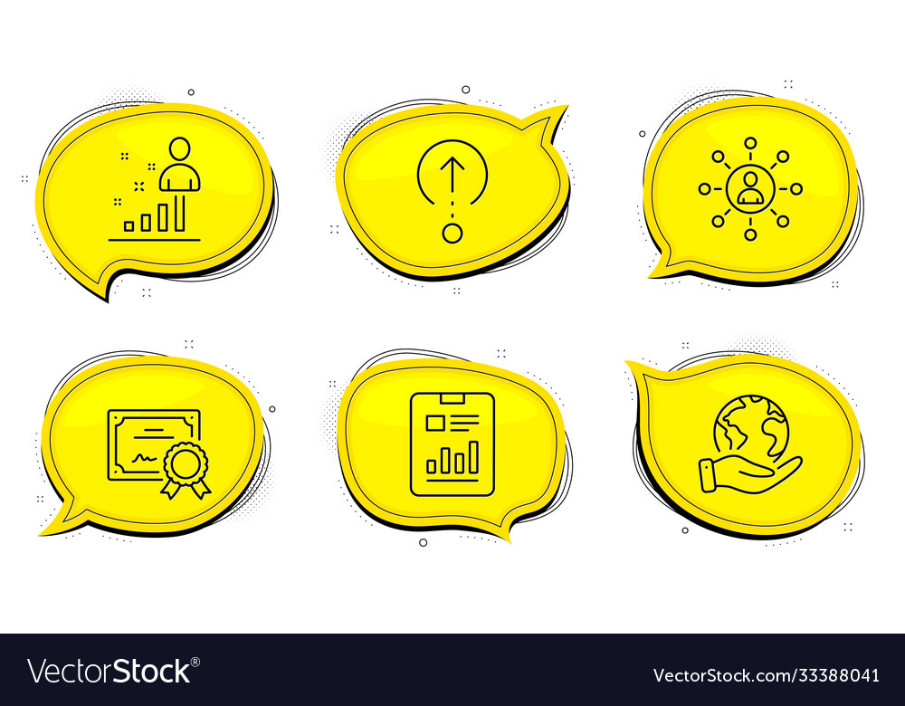 Stats networking and report document icons set Vector Image Stats networking and report document icons set