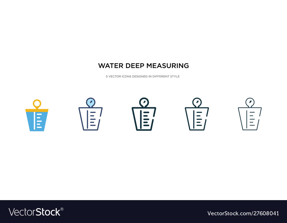 Water deep measuring icon in different style two