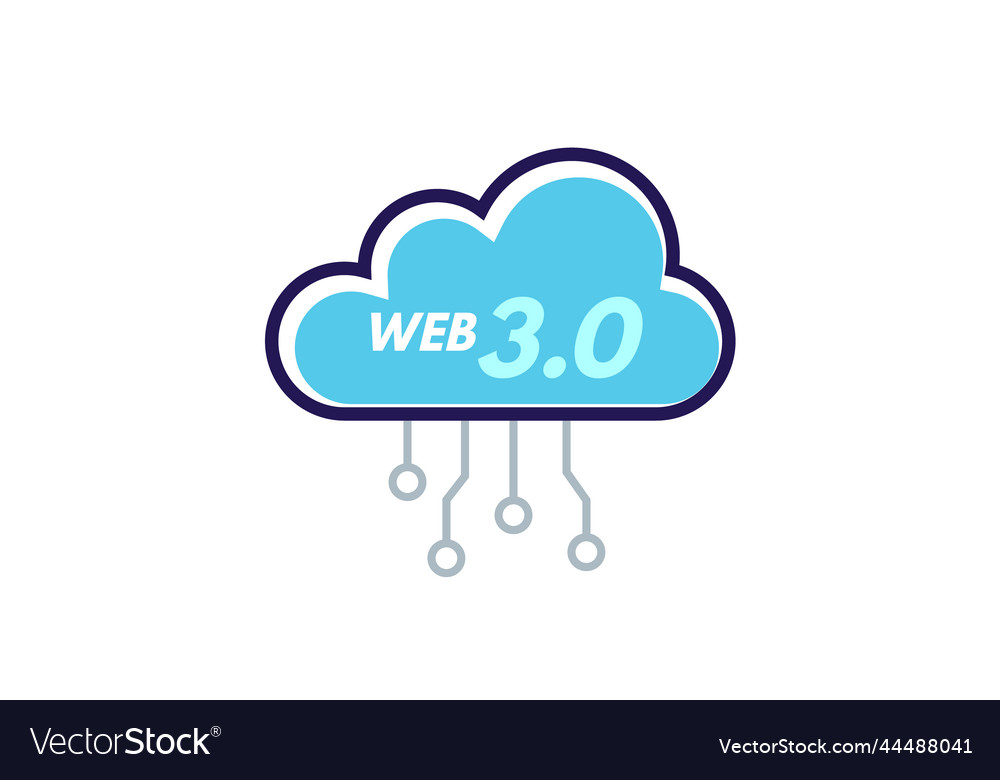 Web 3 cloud icon design technology web3 Vector Image Web 3 cloud icon design technology web3