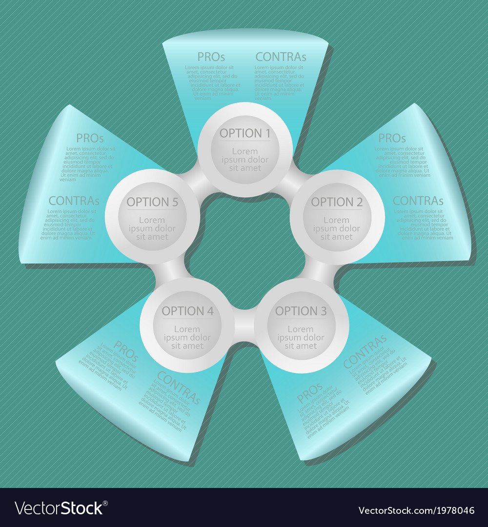 3d abstract infographics option layout with five