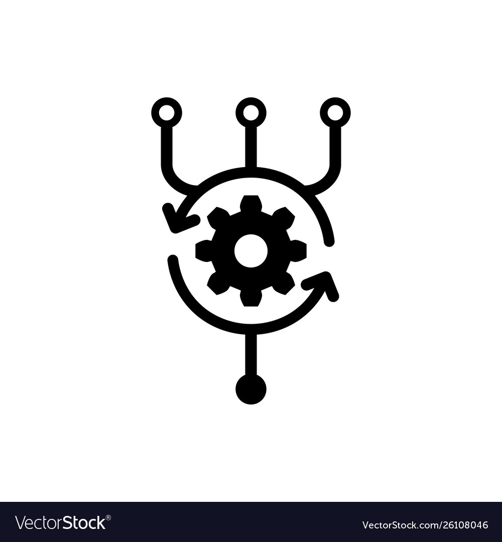 Black algorithm icon isolated on white background vector image Black algorithm icon isolated on white background