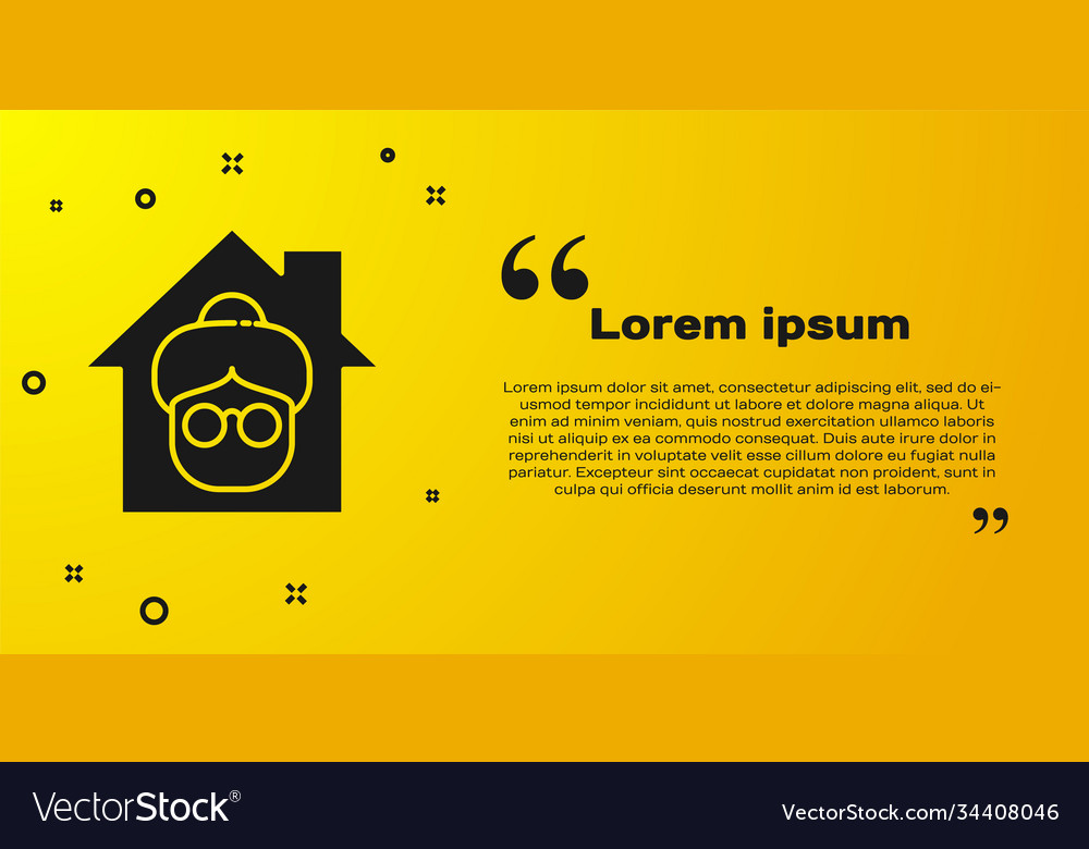 Black nursing home building icon isolated