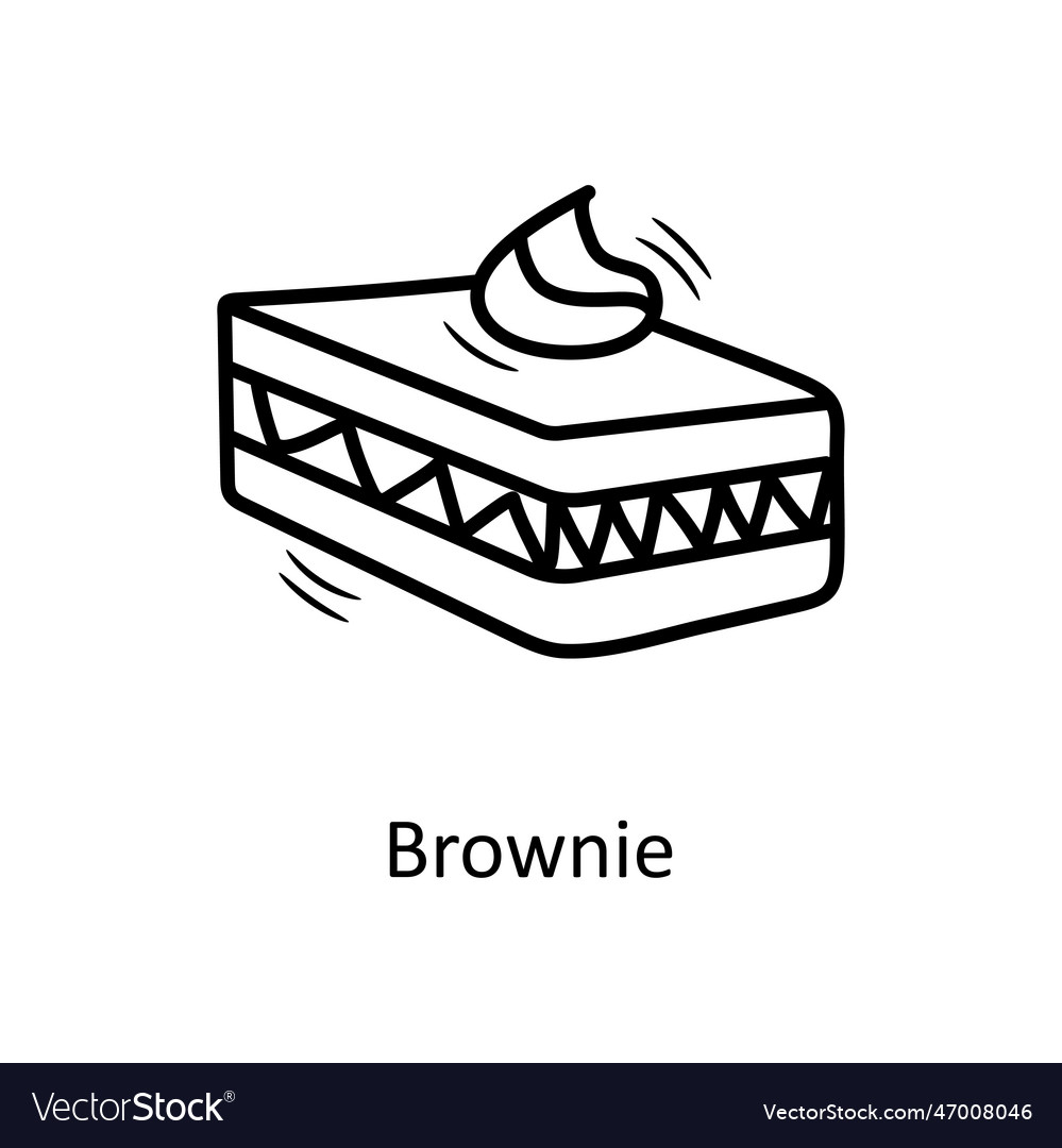 Brownie outline icon design b Royalty Free Vector Image