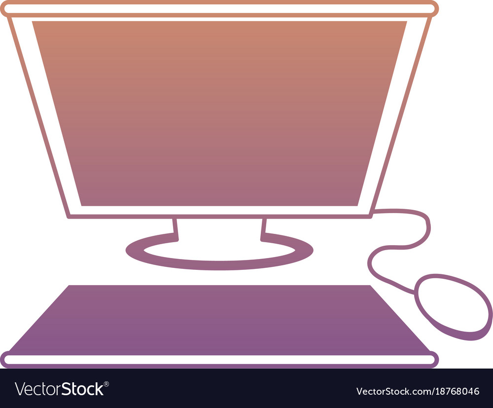Computer with keyboard and mouse icon