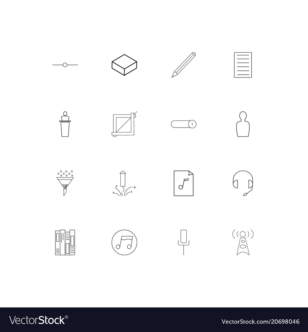 Education and science simple linear icons set