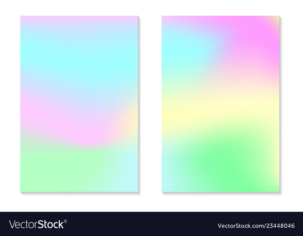 Gradient hologram backgrounds set of colorful