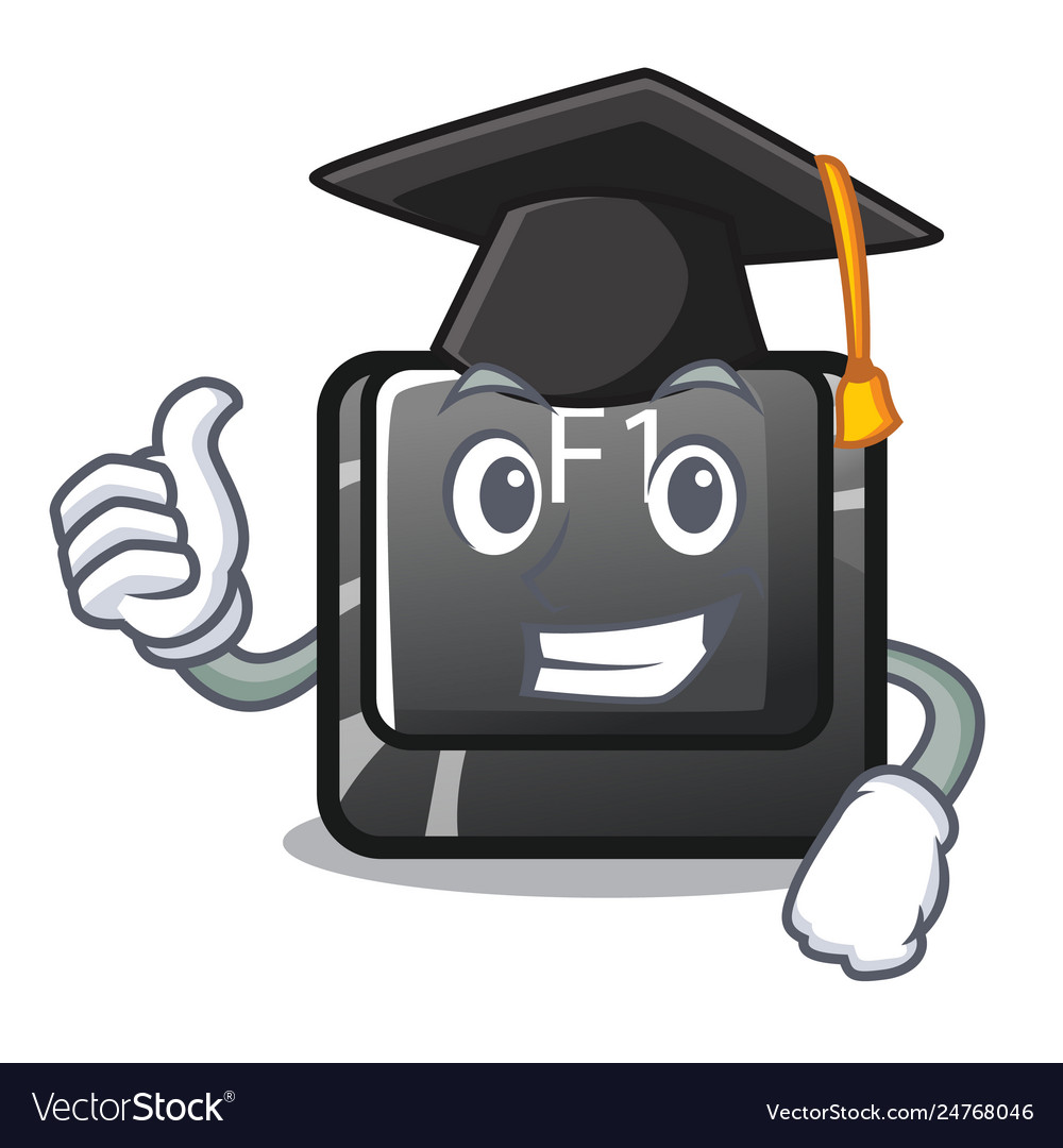 Graduation button f1 in shape character