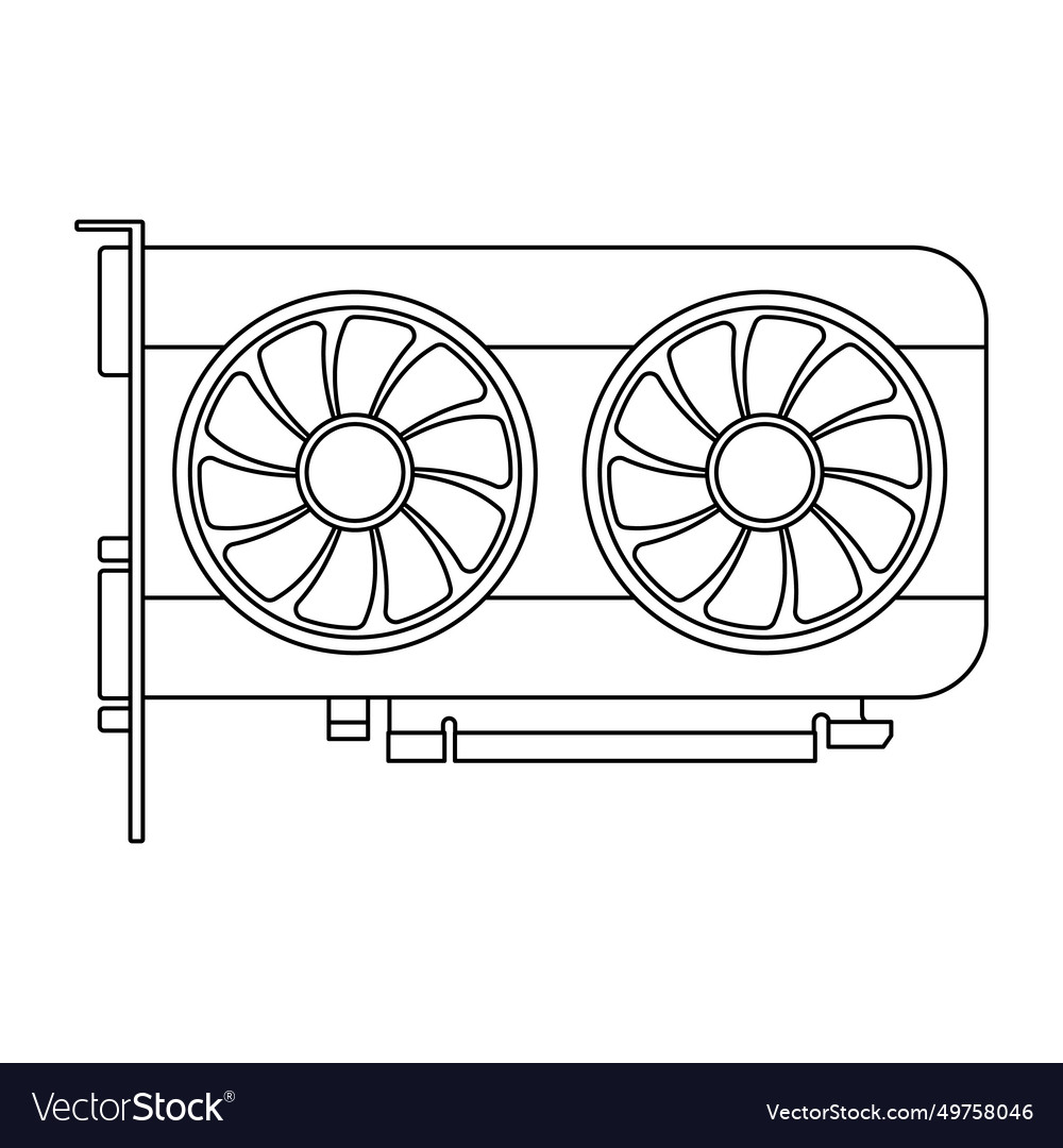 Graphics processing unit or gpu computer vector image Graphics processing unit or gpu computer