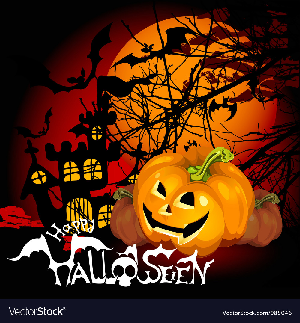 Halloween pumpkin background Royalty Free Vector Image