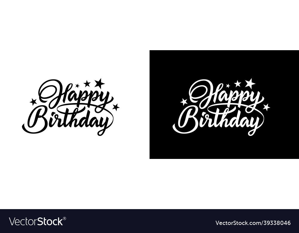 Happy birthday hand drawn lettering vector image Happy birthday hand drawn lettering