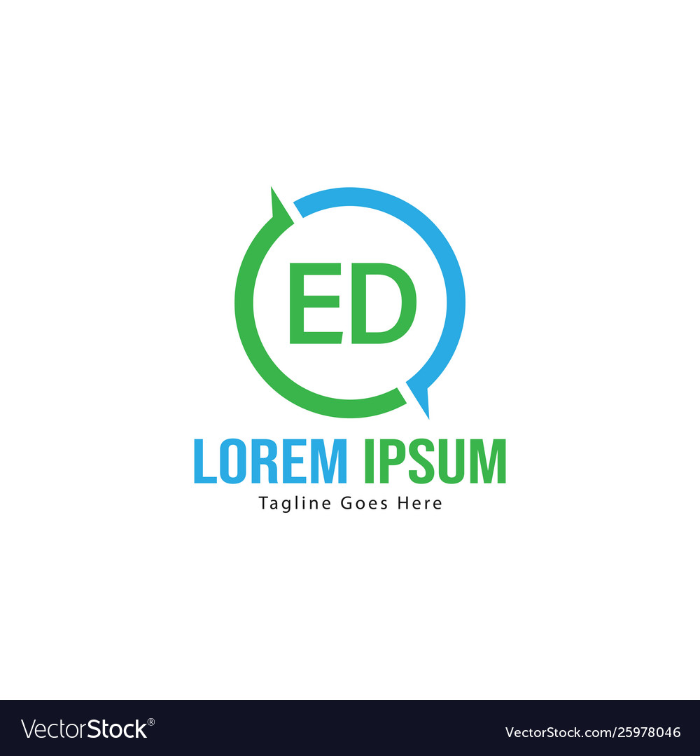 Original ed Logo Vorlage mit modernem Rahmen