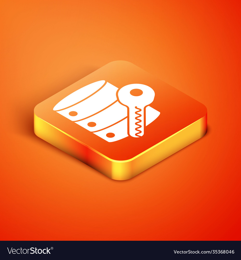 Isometric server security with key icon isolated vector image Isometric server security with key icon isolated