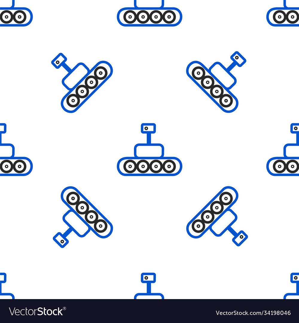 Line mars rover icon isolated seamless pattern Vector Image Line mars rover icon isolated seamless pattern