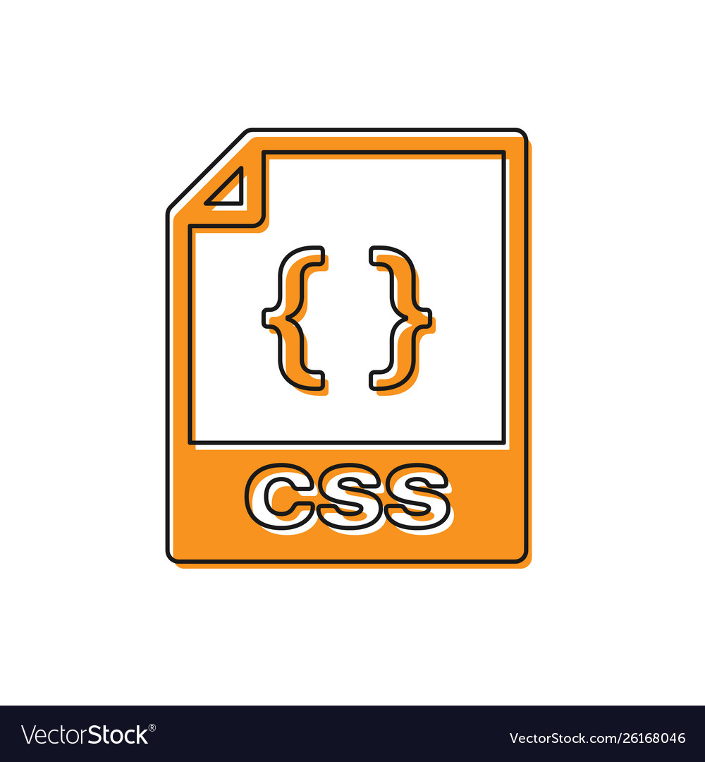 Orange css file document icon download button