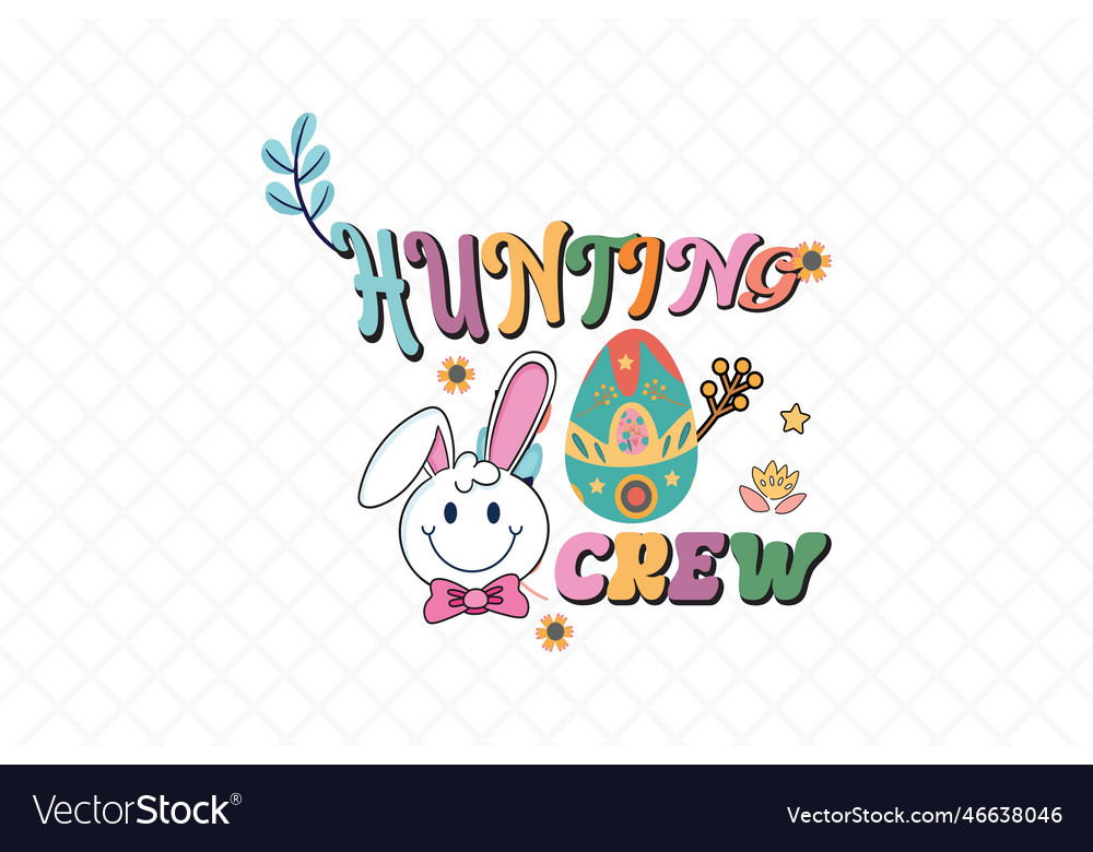 Retro easter hunting crew svg design