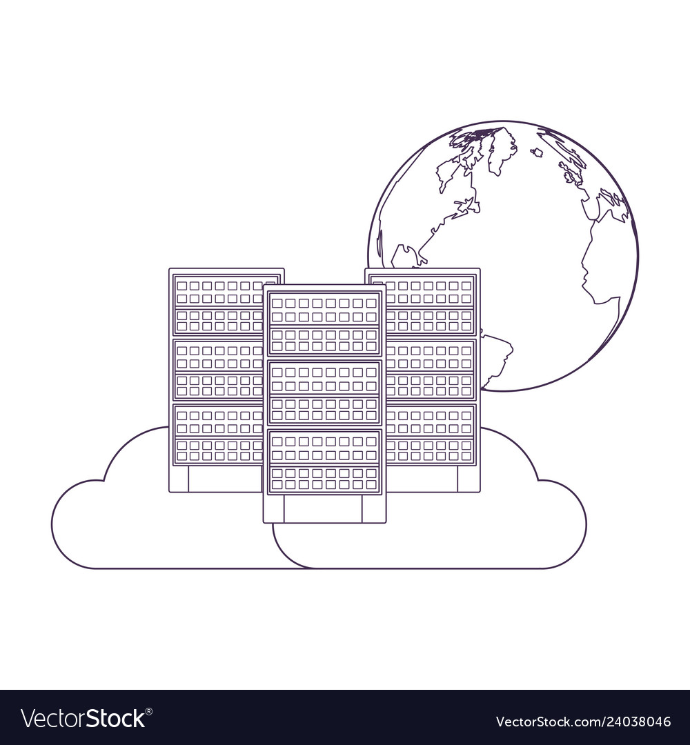 Server with cloud vector image Server with cloud
