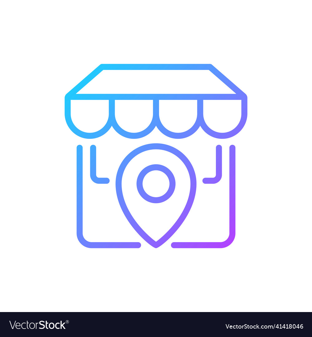 Store location gradient linear icon
