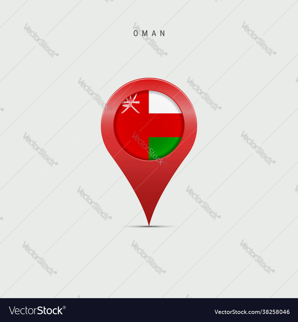 Teardrop map marker with flag oman Vector Image Teardrop map marker with flag oman