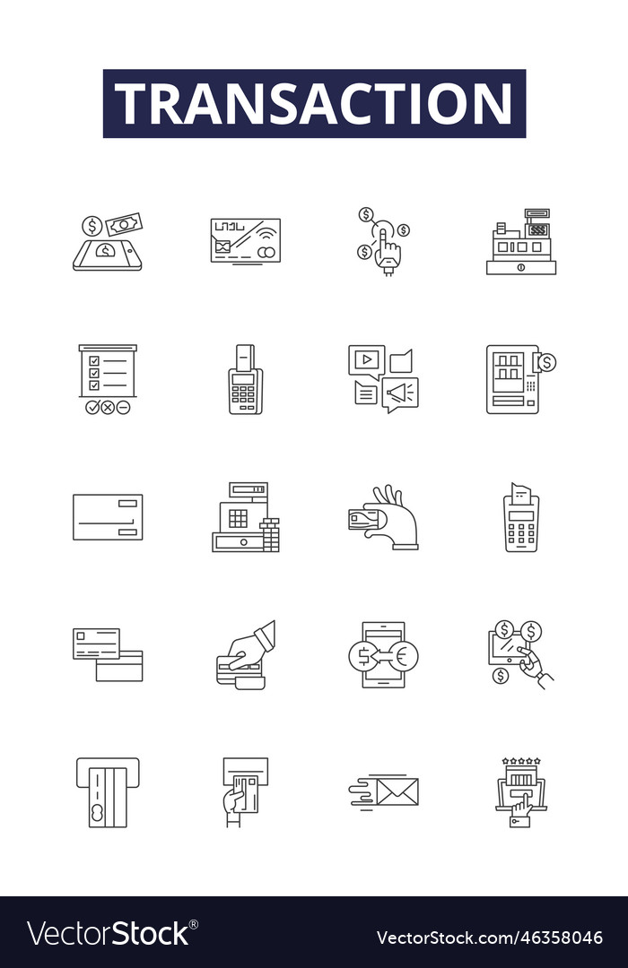 Transaction line icons and signs exchange