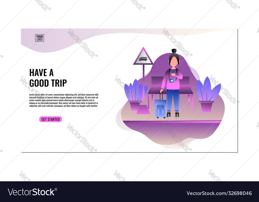 Reise flach Konzept Landing Page Design