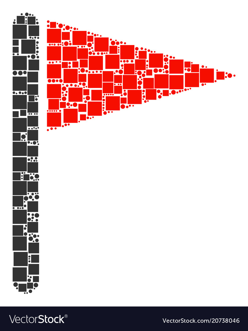 Triangle flag mosaic of squares and circles Vector Image Triangle flag mosaic of squares and circles