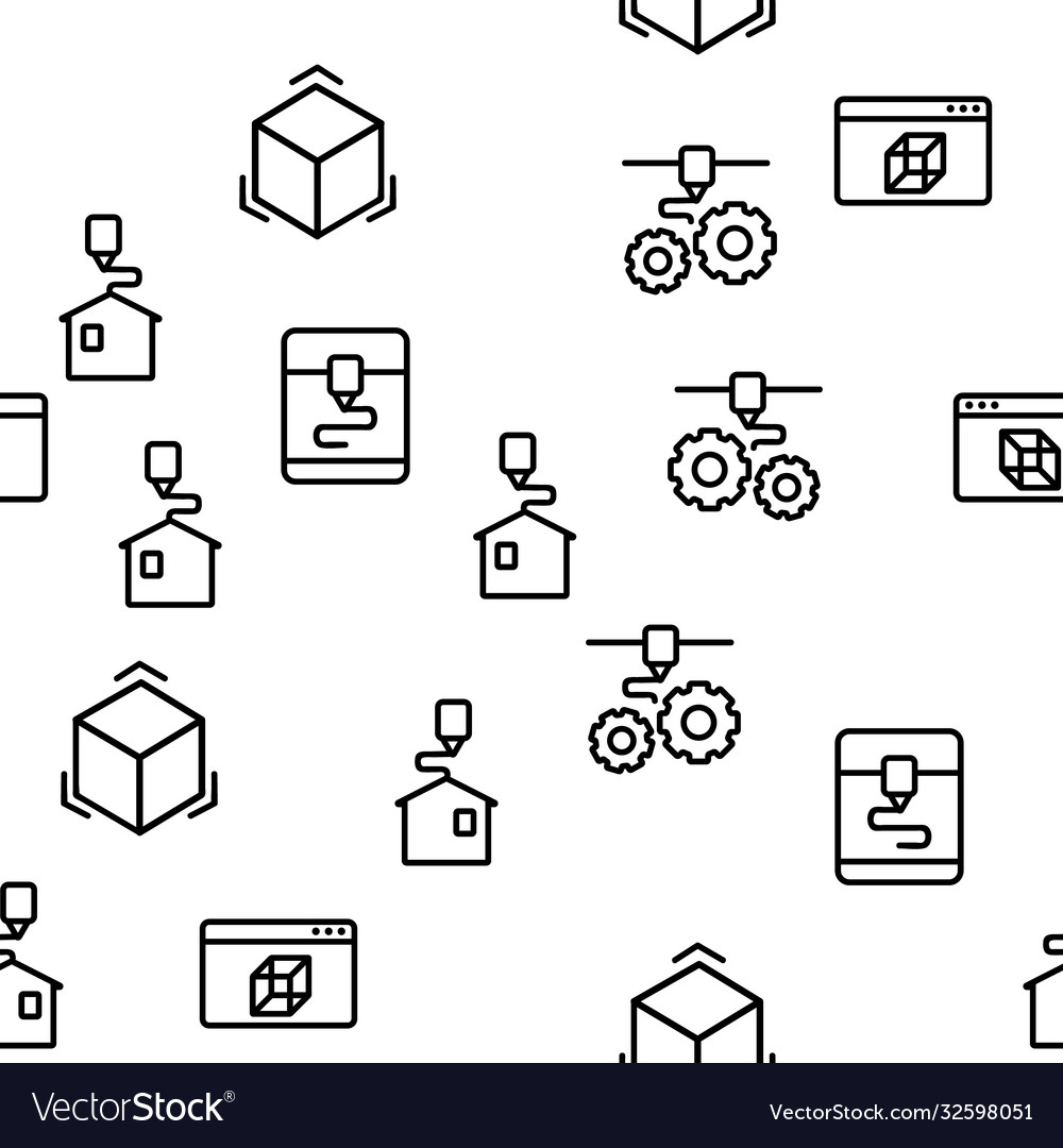 3d printing processing seamless pattern vector image 3d printing processing seamless pattern