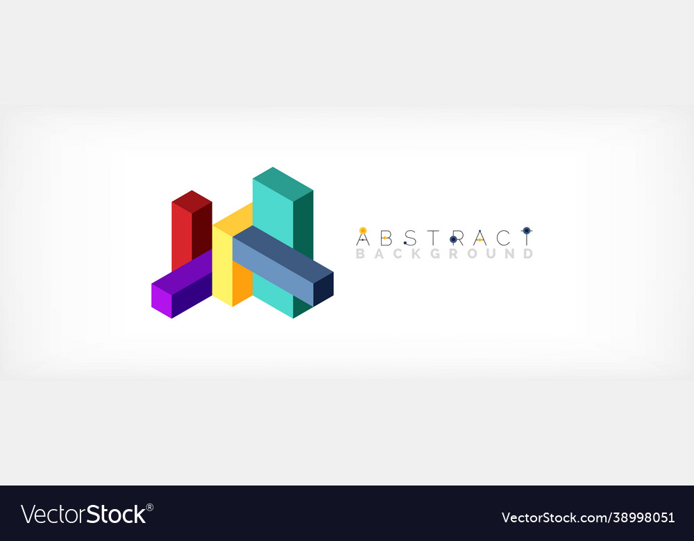 Abstract background 3d cubes cubic elements vector image Abstract background 3d cubes cubic elements