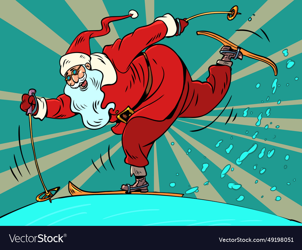 Approach of the new year equipment for skiing Vector Image