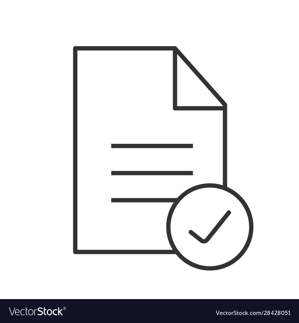 Approved document linear icon vector image Approved document linear icon