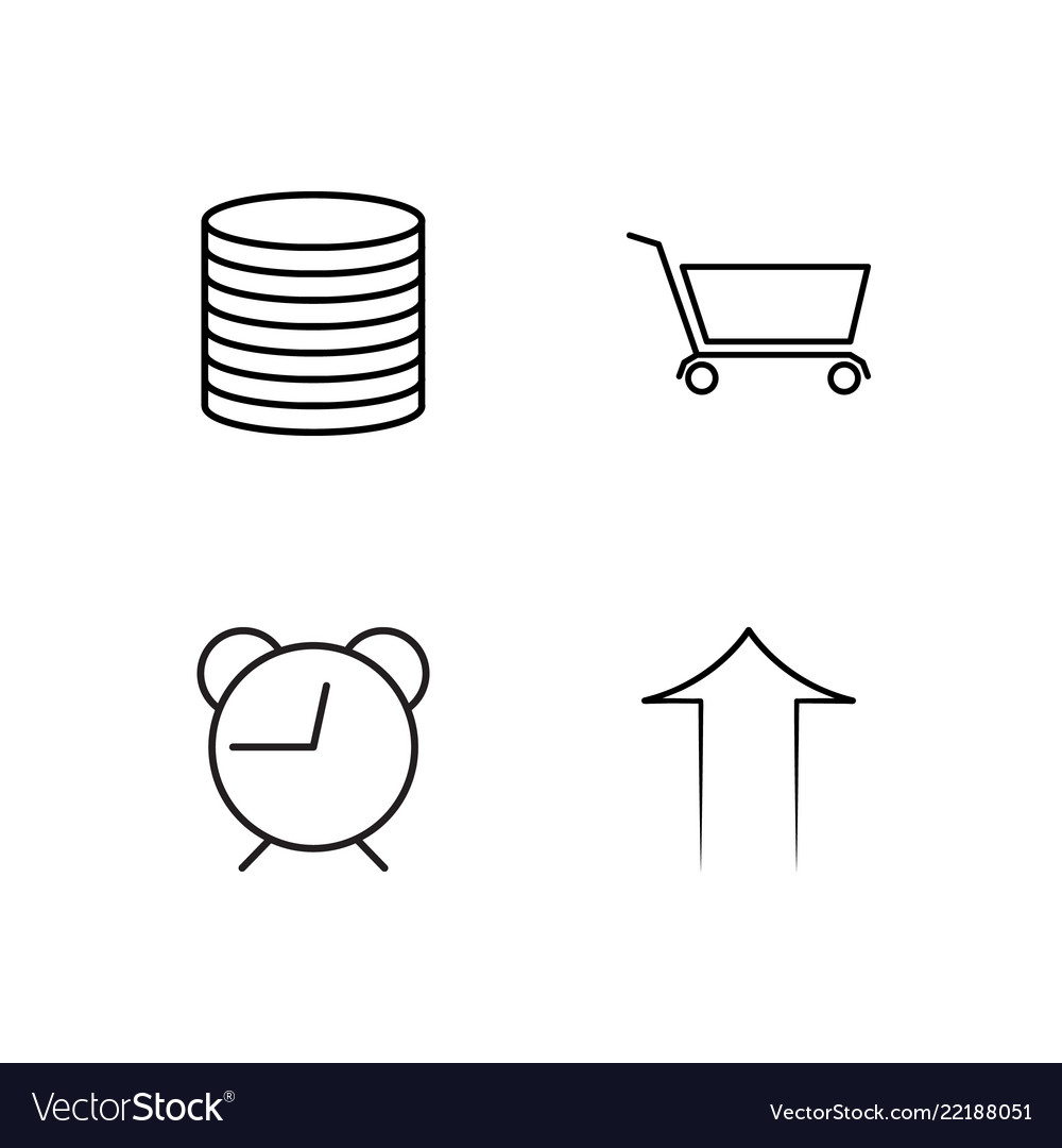 Business simple outlined icons set