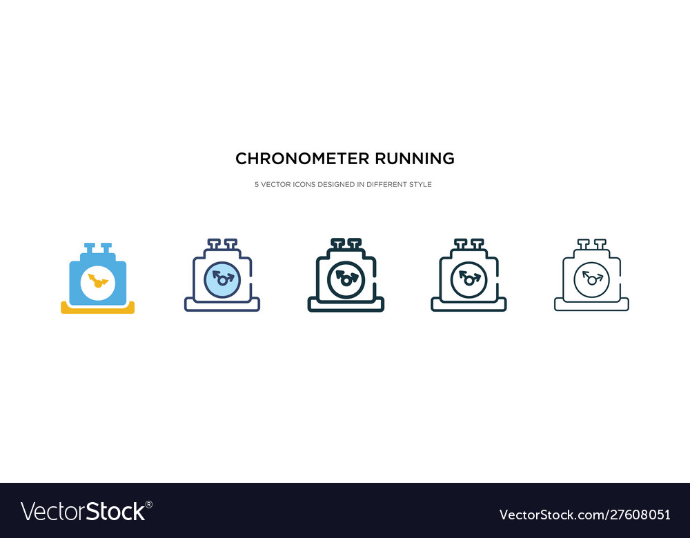 Chronometer running icon in different style two