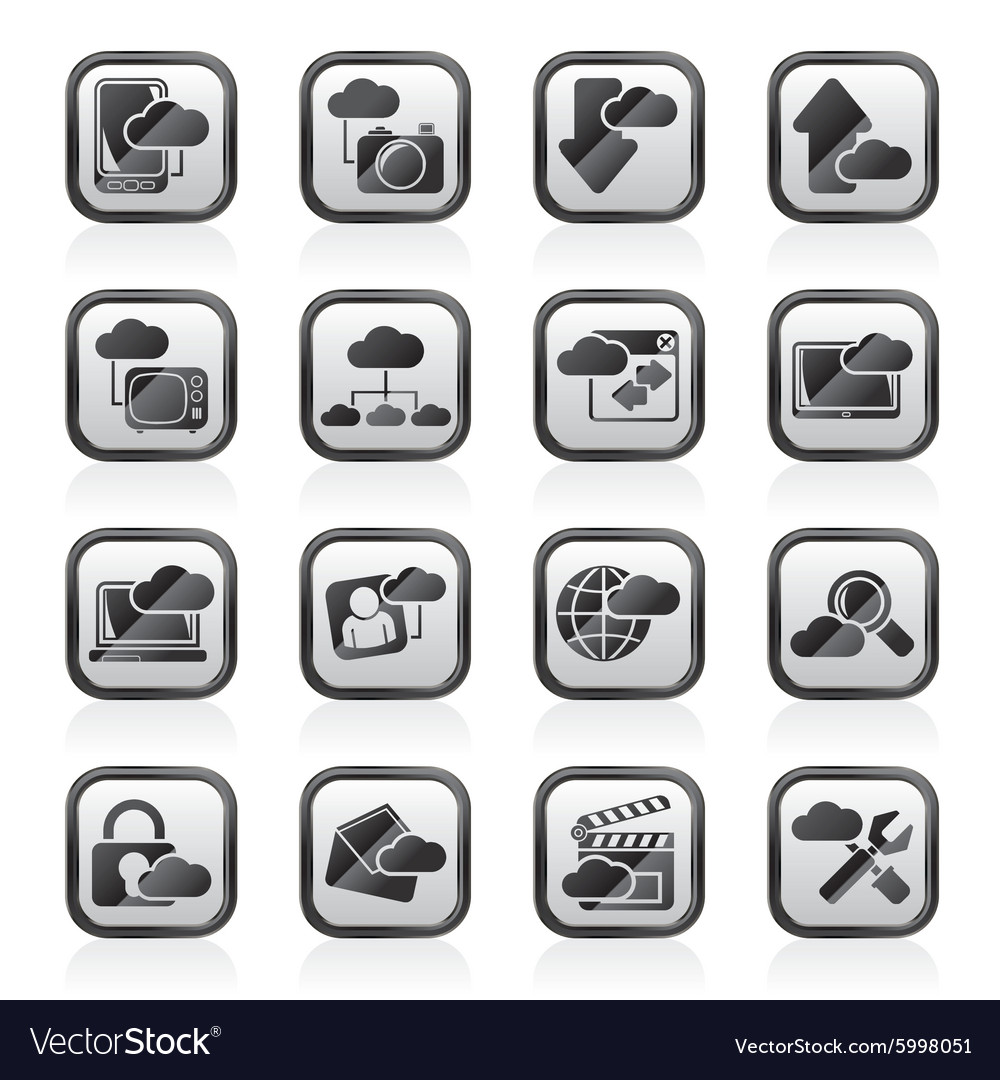 Cloud services and objects icons