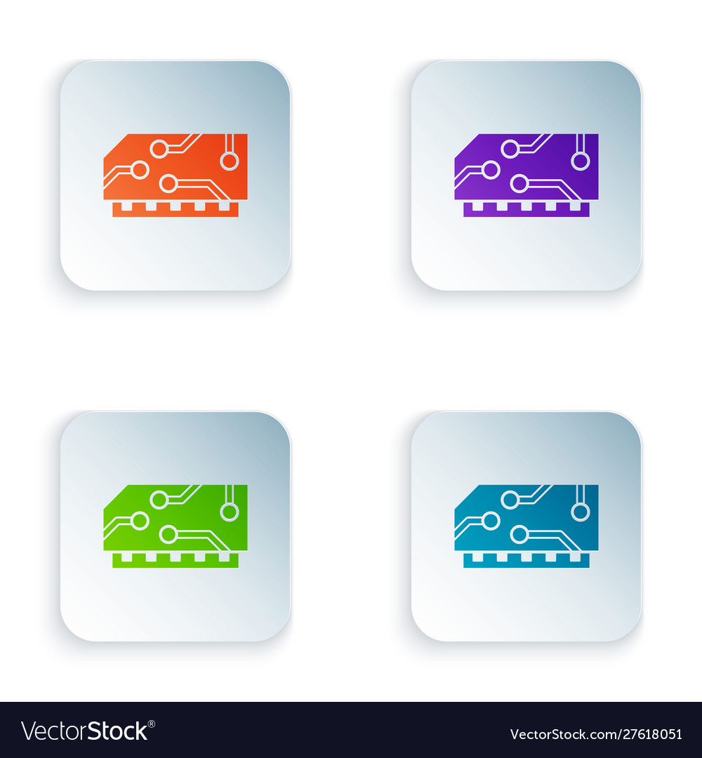 Color ram random access memory icon isolated vector image Color ram random access memory icon isolated