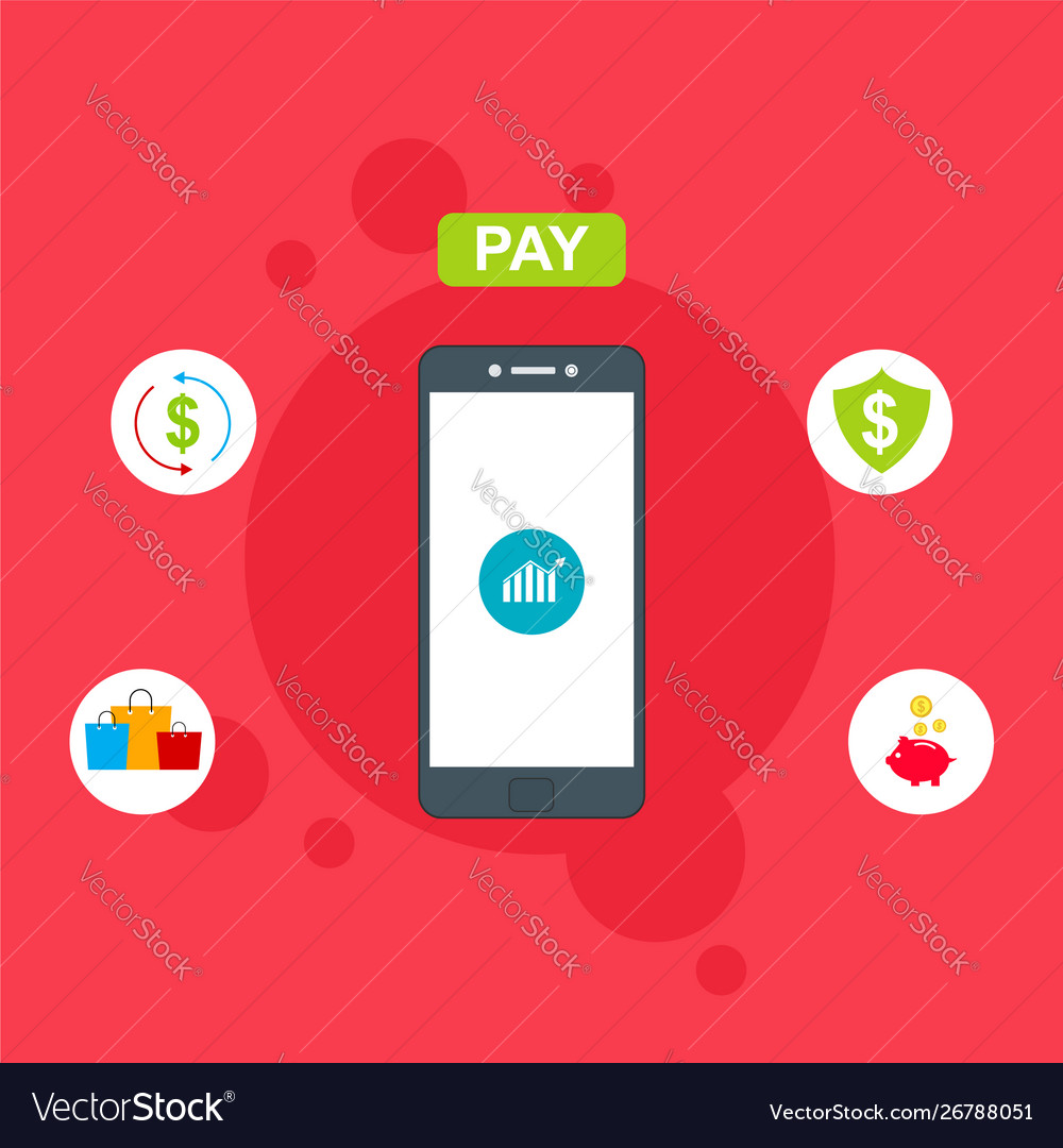 Concept Online And Mobile Payments For Web Page Vector Image