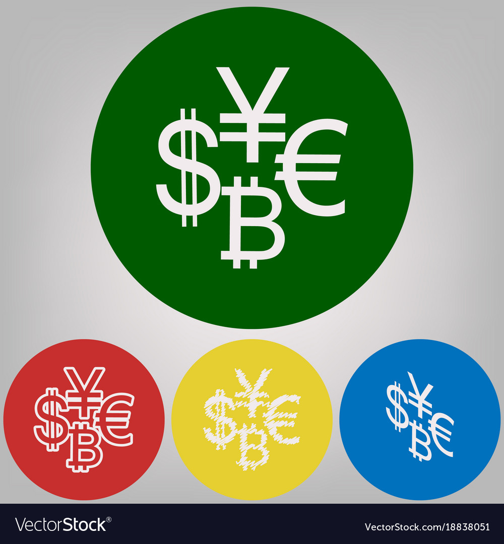 Currency sign collection dollar euro bitcoin