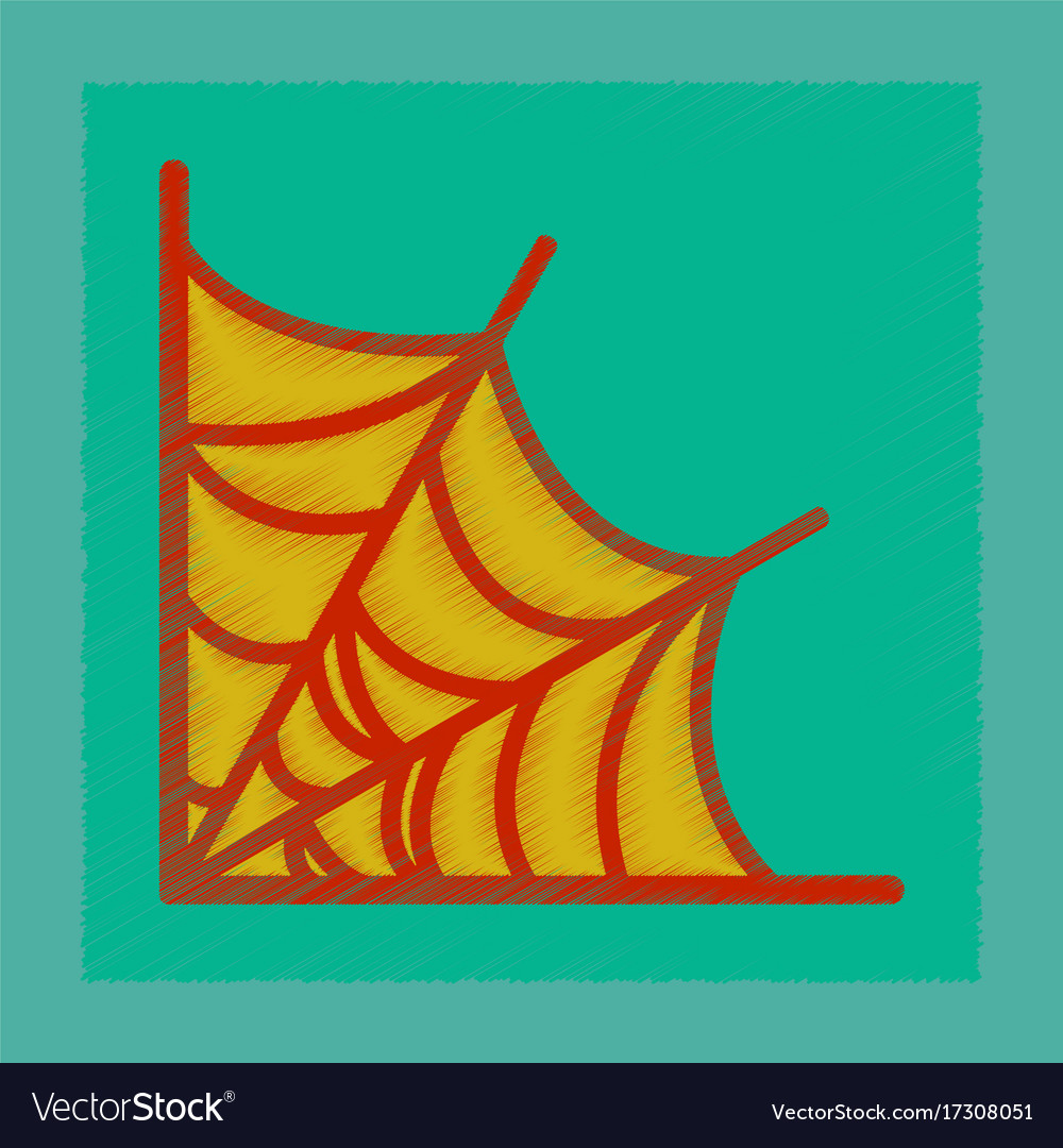 Flat shading style icon spider web