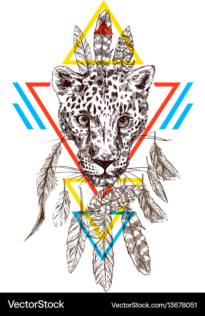 Hand-drawn leopard Royalty Free Vector Image - VectorStock