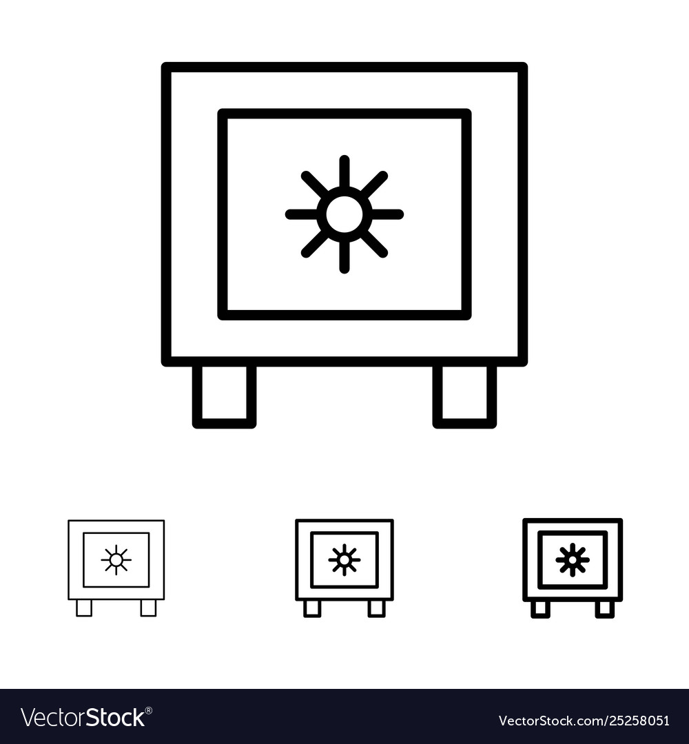Locker lock global logistic bold and thin black vector image Locker lock global logistic bold and thin black